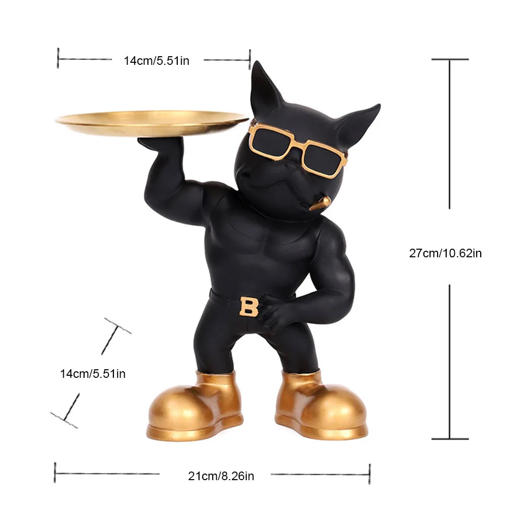 Home Decor Bulldog Figurine Dog Statue Storage Box Animal Ornament Resin Craft Art Sculpture Figurine Home Puppy Sculpture