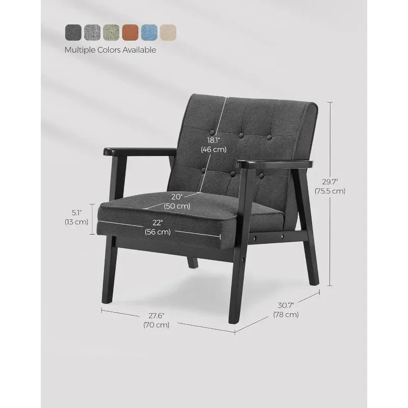 1-Seat Cushioned Sofa Set: Living Room Chair