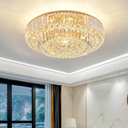 European Crystal LED Ceiling Chandelier for Living Room & Foyer Decor