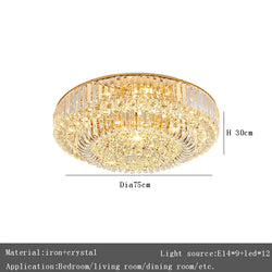 European Crystal LED Ceiling Chandelier for Living Room & Foyer Decor