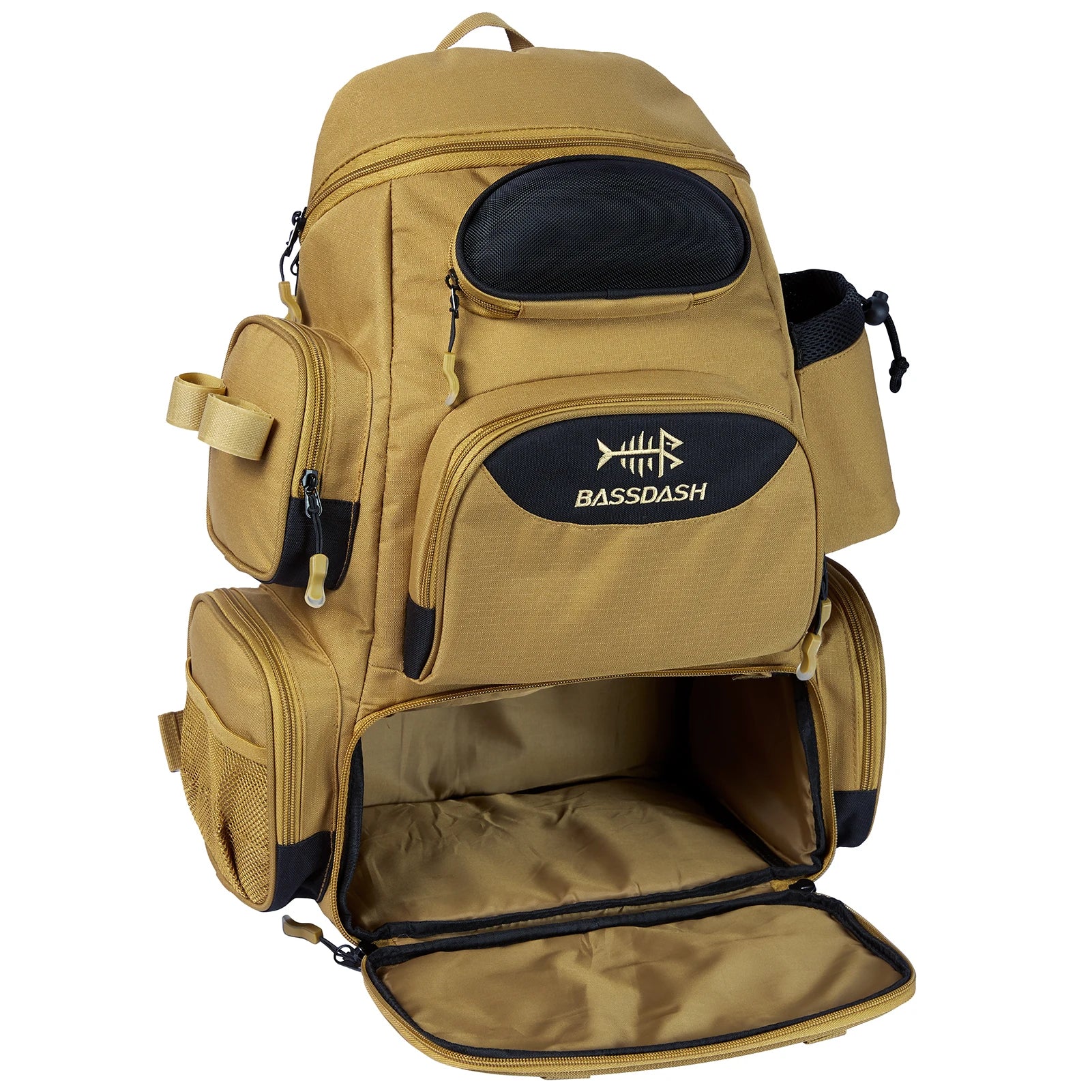 Lightweight Lamp Post fishing tackle backpack with multiple compartments and tactical design, ideal for organizing fishing gear.