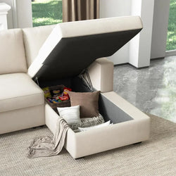 Modern Velvet U-Shape Sectional Sleeper Sofa with Pull-Out Bed & Hidden Storage – Convertible Living Room Couch
