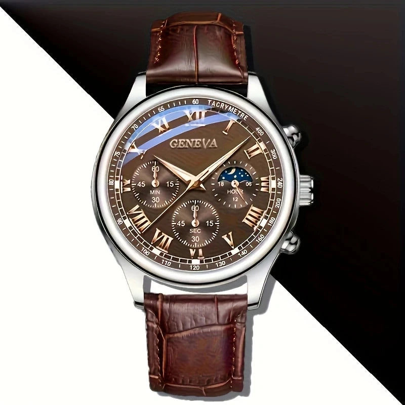 High Quality Men's Luxury Belt Fashion Quartz Watch Men Round Business Student Sport Waterproof Glow Clock