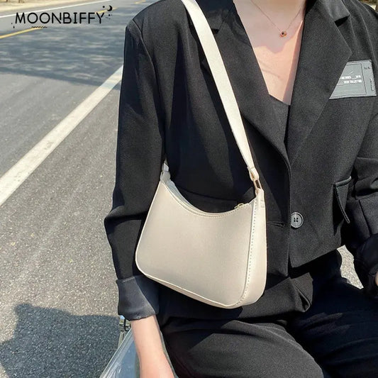 Leather Shoulder Underarm Bag Women's Fashion Handbags Casual Hobos Purses and Handbag Ladies Hand Bags