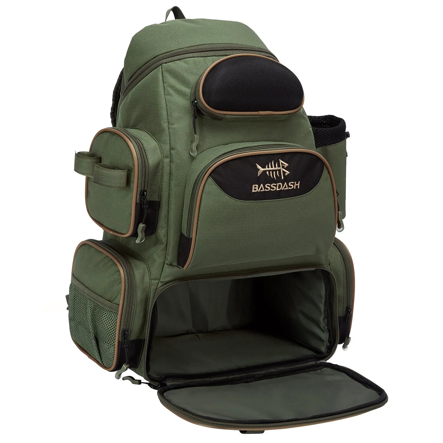Lightweight Lamp Post fishing tackle backpack with multiple compartments, tactical design, and versatile storage for fishing gear.