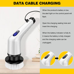 Hand-held Electric Cleaning Brush Bathroom- 3 Items: Multi-functional Automatic Bathroom Cleaning Brush