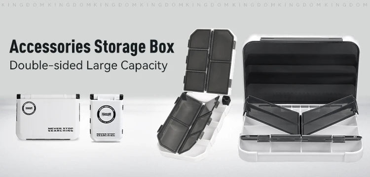 Kingdom Fishing Tackle Box 2 Sizes  Multifunction Tackle Trays Organizer with Removable Dividers Fishing Lure Box