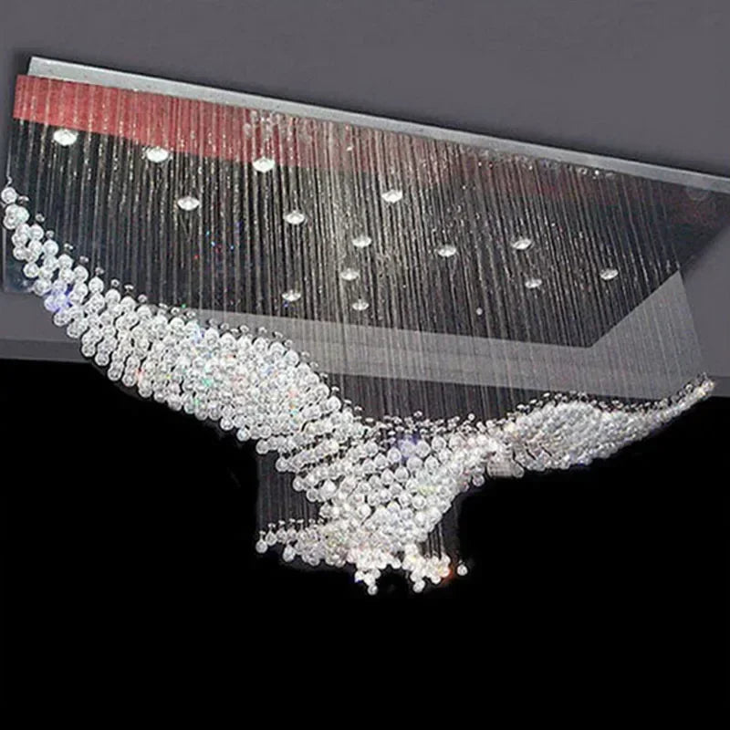 Luxury LED Crystal Chandelier, Modern Design, L100xW55xH80cm, 110-220V