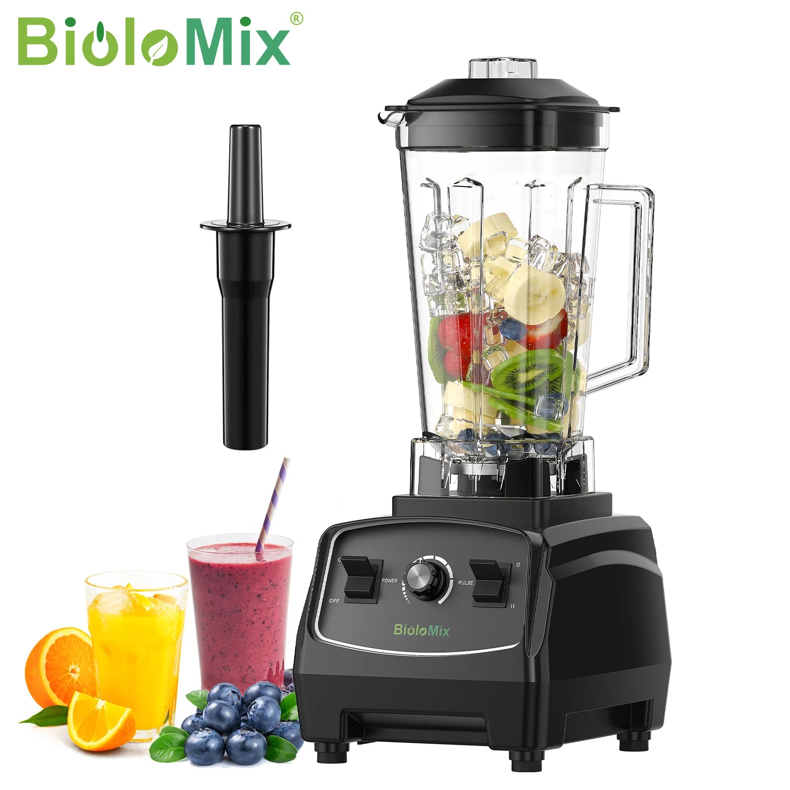 Smoothie Fruit Blender BPA Free 3HP 2200W Heavy Duty Commercial Blender Lamp Post