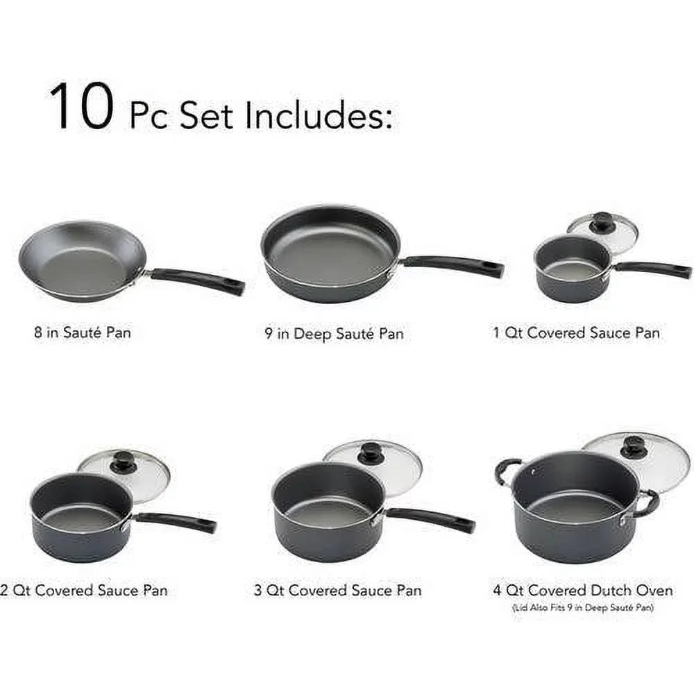 10 Piece Pots and Pans Set for Kitchen Accessories Free Shipping Cooking Pot Pan Sets Non-stick Cookware Set