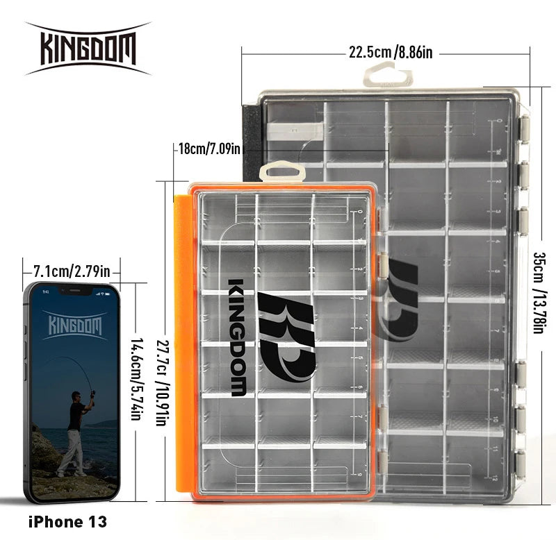Kingdom Fishing Tackle Box 2 Sizes  Multifunction Tackle Trays Organizer with Removable Dividers Fishing Lure Box