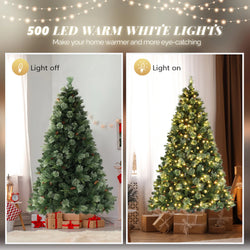 6ft Christmas tree - 500 light warm color 9-mode with remote control 900 branch automatic tree structure PVC material  US