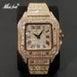 MISSFOX Ice Out Diamond Square Watch for Men