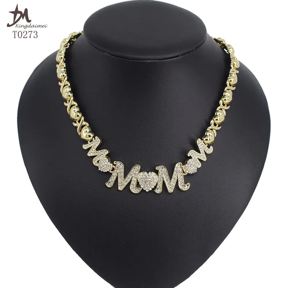 Gold-plated women's jewelry set with earrings and necklace by Lamp Post, featuring elegant gold-toned designs.