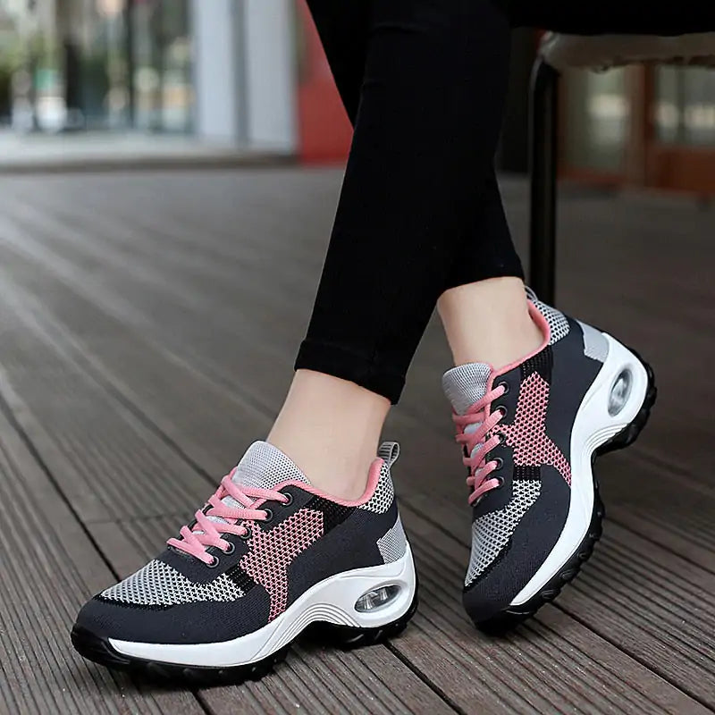 Pink Lamp Post women's sneakers, sporty women's athletic shoes with breathable design and comfortable fit.
