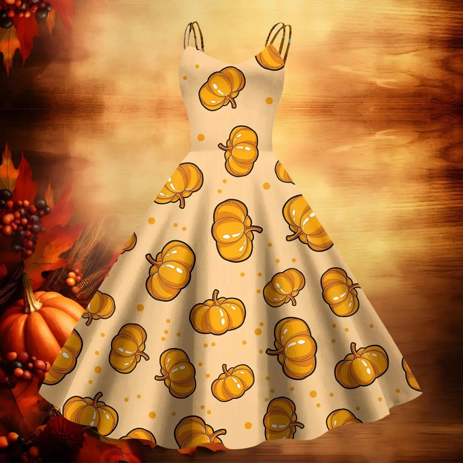 Light yellow sleeveless maxi dress for women by Lamp Post, perfect for Thanksgiving, featuring a long, elegant design.