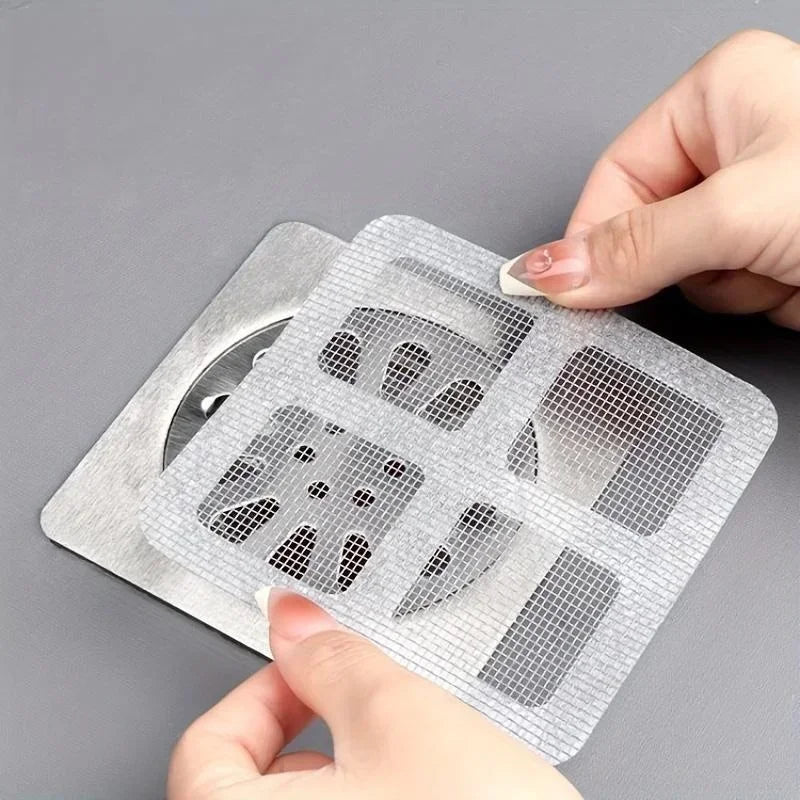 Set of 10 disposable shower drain hair catchers by Lamp Post, bathroom and kitchen hair stoppers for preventing clogs.