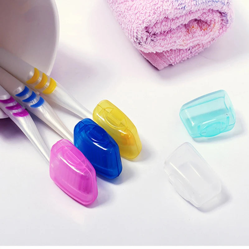 Lamp Post portable toothbrush cover holder, a compact toothbrush protector case for bathroom use, shown with toothbrushes inside.