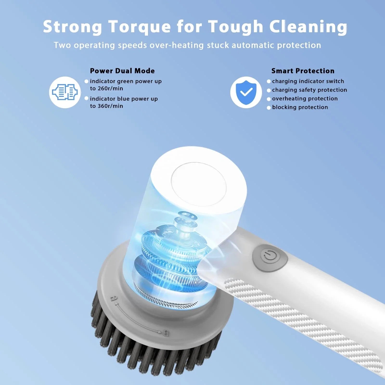 Lamp Post bathroom cleaning brush for kitchen dishwashing, bathtub, and tile cleaning with black handle and durable bristles.