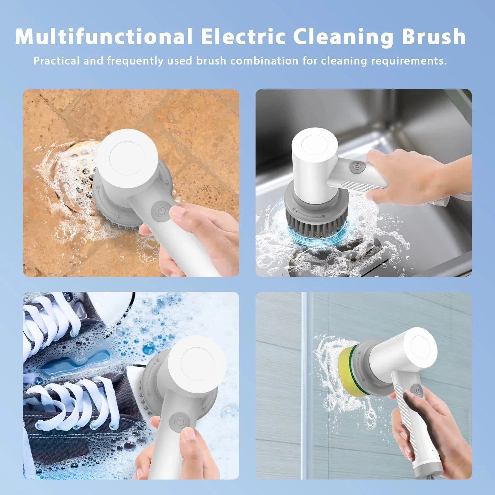 Lamp Post bathroom cleaning brush for dishwashing, bathtub, and tile scrubbing, with a black handle and durable bristles.