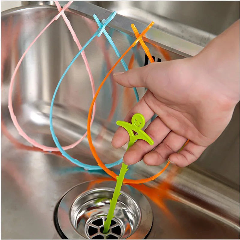 Bathroom hair catchers for toilet and sewer clogs, plastic tools by Lamp Post, designed to prevent bathroom drain blockages.