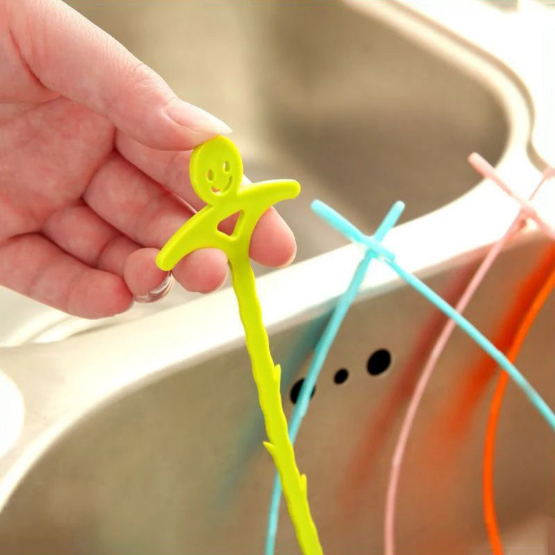 Lamp Post hair catchers for bathroom toilet sewer clogs, plastic tools for preventing hair and debris clogs in bathroom drains.