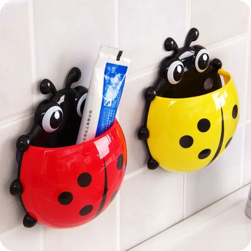 Green Lamp Post toothbrush holder and bathroom organizer for toothbrushes, made of bathroom tools for convenient storage.