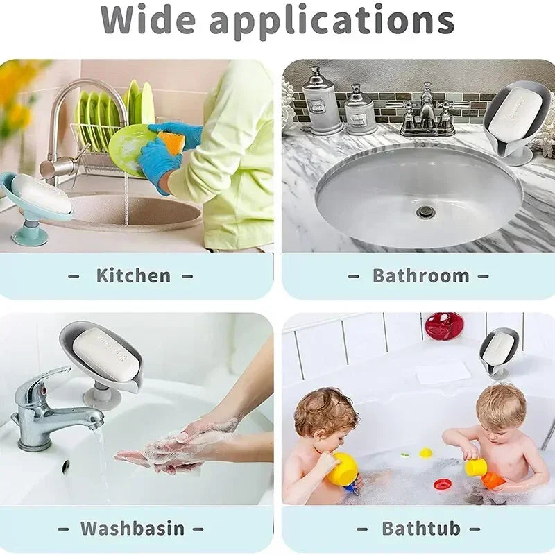 Grey Lamp Post drain soap holder for kitchen and bathroom, compact soap storage tool with drainage design.