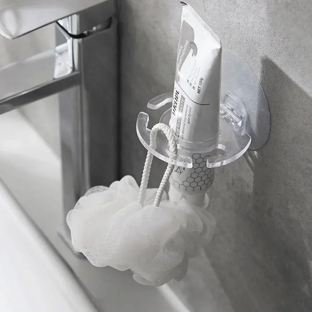 Lamp Post kids toothbrush holder and storage rack for bathroom, transparent plastic bathroom gadgets and tools for toothbrush organization.