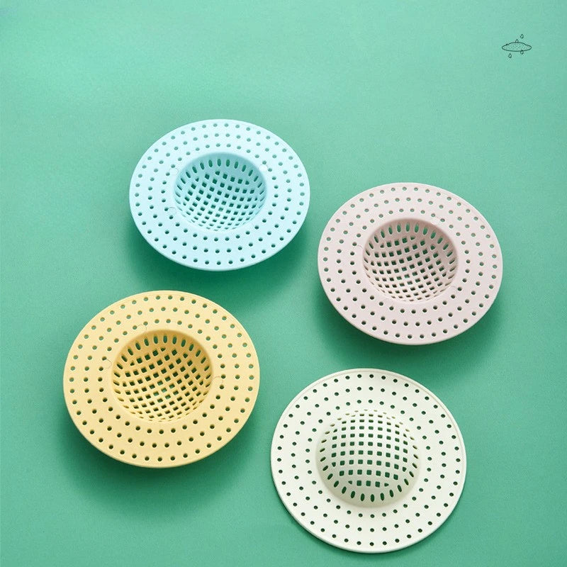 Transparent Hair Filter Sink and Bathtub Drain Stopper by Lamp Post, bathroom tool to catch hair in shower and bathtub drains.