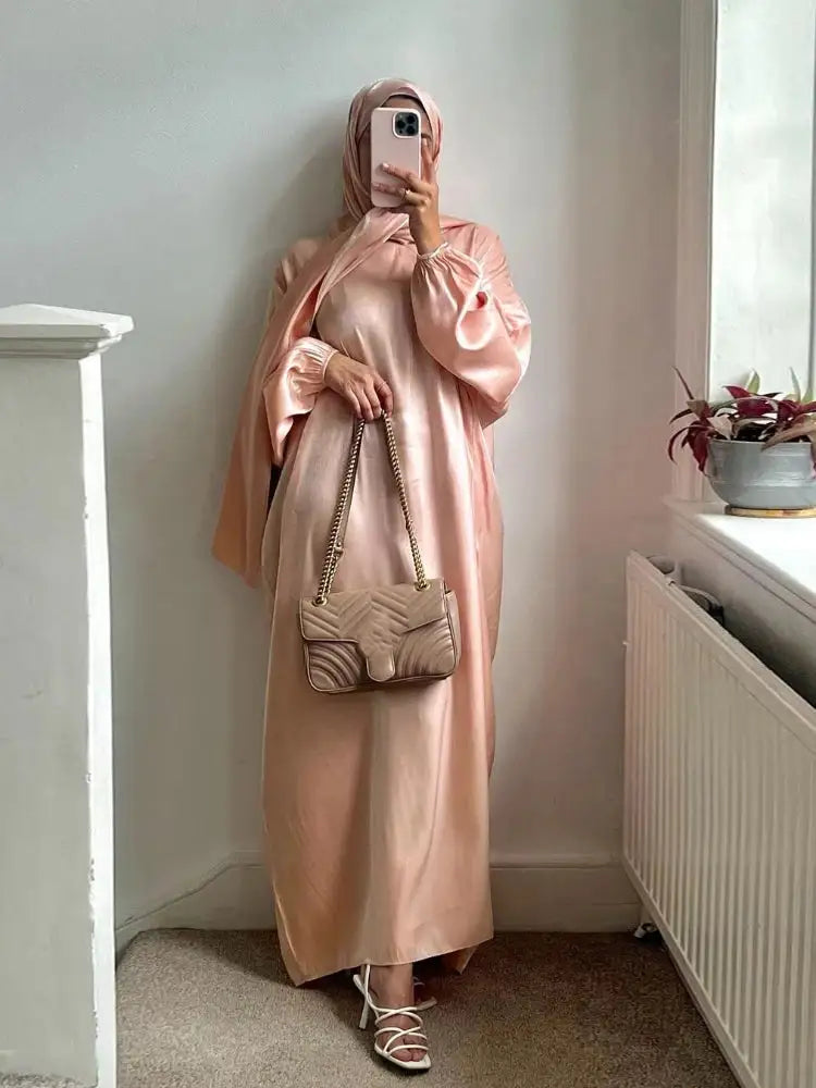 Beige summer abaya dress for women by Lamp Post, featuring a flowing, modest design perfect for warm weather.