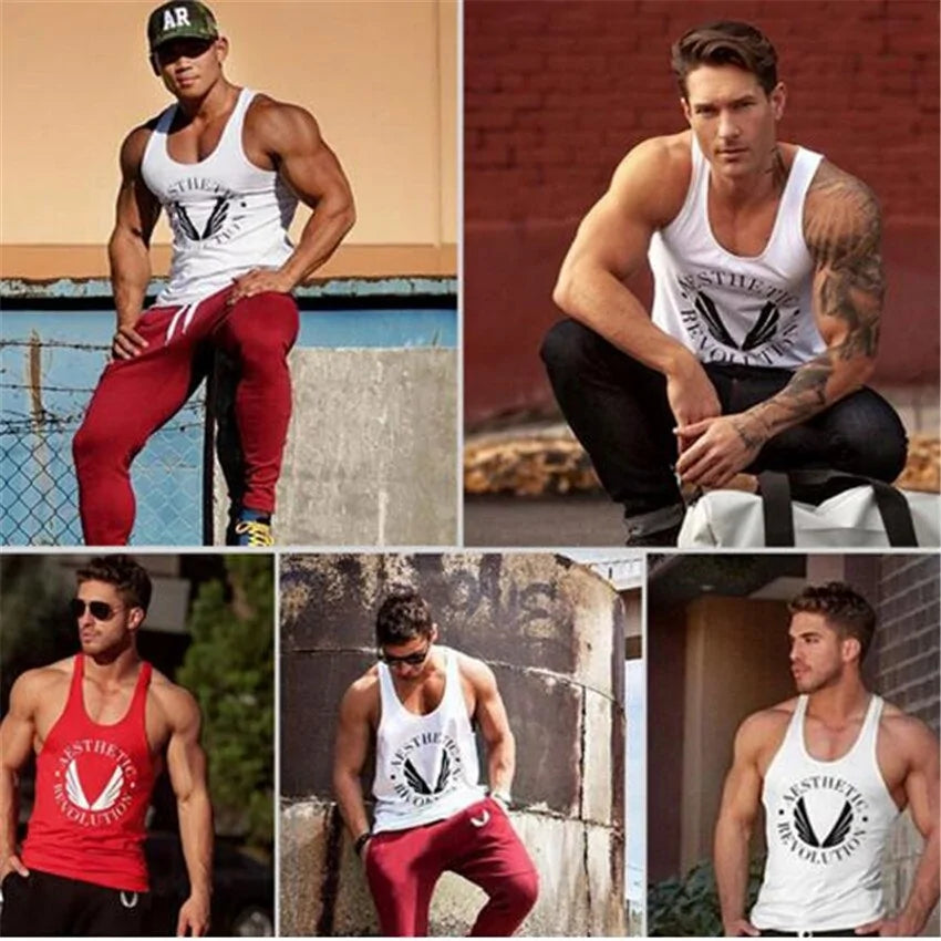 Black men's tank top from Lamp Post, ideal for bodybuilding and workout clothing, featuring a sleeveless athletic design.