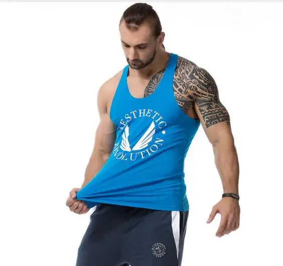 Black men's bodybuilding tank top by Lamp Post, fitted athletic sleeveless shirt for gym and workout sessions.