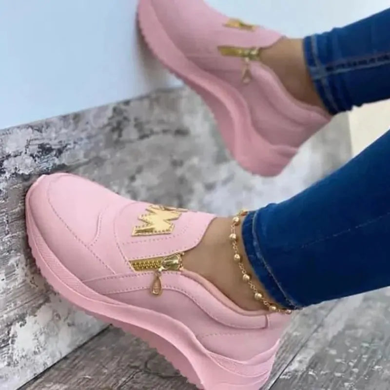 Black women casual sneakers by Lamp Post, featuring a comfortable design and stylish look, perfect for everyday wear.