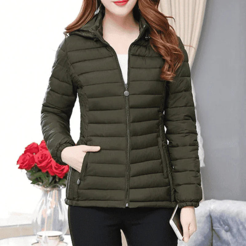 Black Lamp Post extra-small puffer coat with a quilted design, ideal for cold weather and outdoor winter wear.