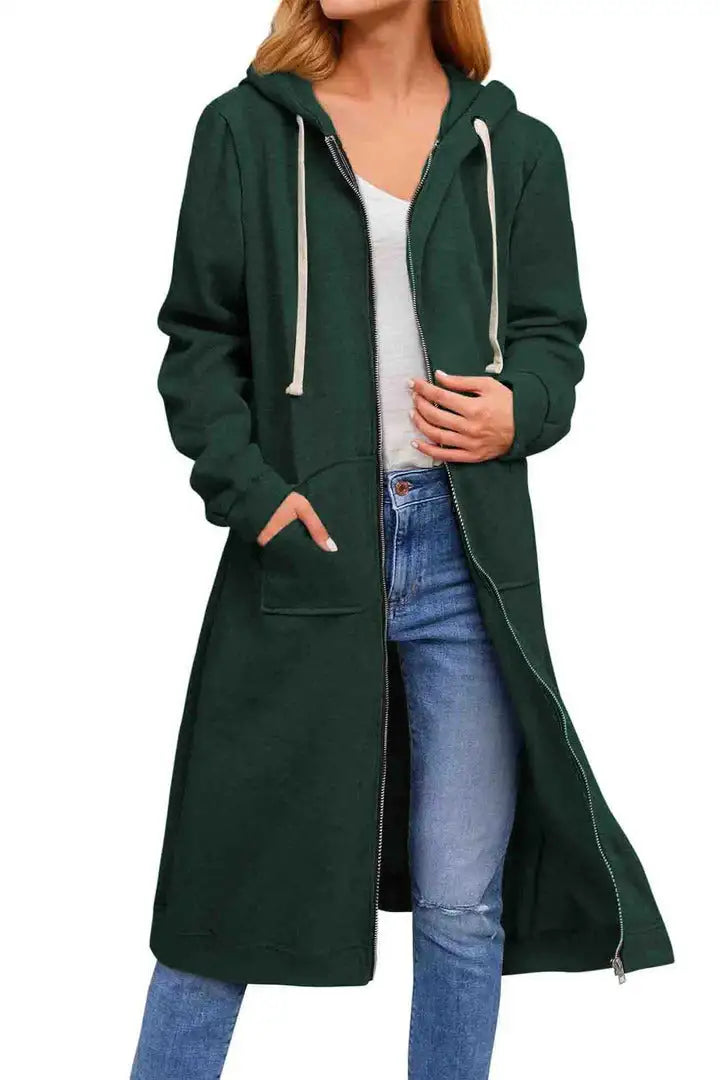 Black women's hooded jacket by Lamp Post, featuring a cozy hood and stylish fit for casual wear.