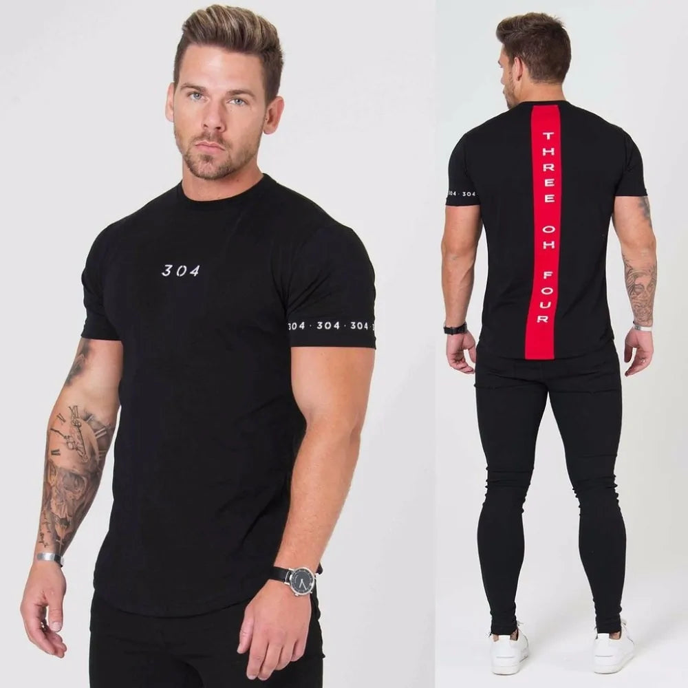 Black men's fitness T-shirt by Lamp Post, casual athletic clothing, lightweight fabric, and comfortable fit.