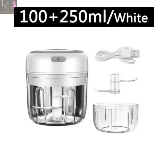 Pink Lamp Post Mini Electric Garlic Chopper Blender, compact 3-in-1 appliance for garlic and herbs, 100ml capacity.