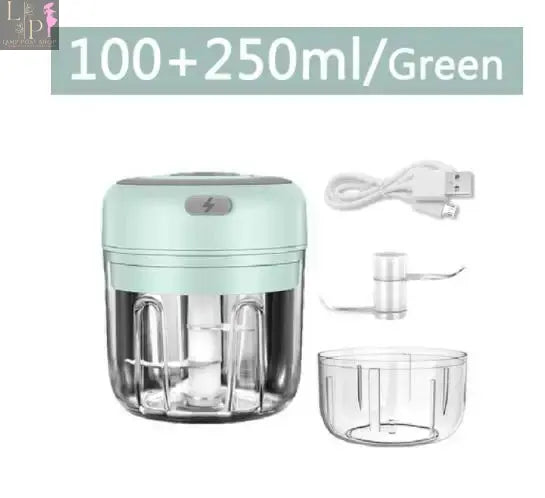 Pink Lamp Post Mini Electric Garlic Chopper Blender, compact 3-in-1 kitchen device with 100ml capacity for efficient garlic chopping.