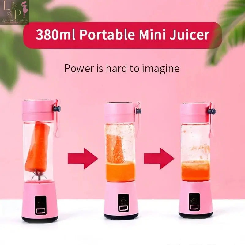 Purple Lamp Post portable USB blender with four blades, compact design for smoothies and blending on the go.
