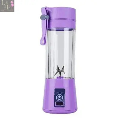 Purple Lamp Post portable USB blender with four blades, compact design, ideal for blending smoothies on the go.