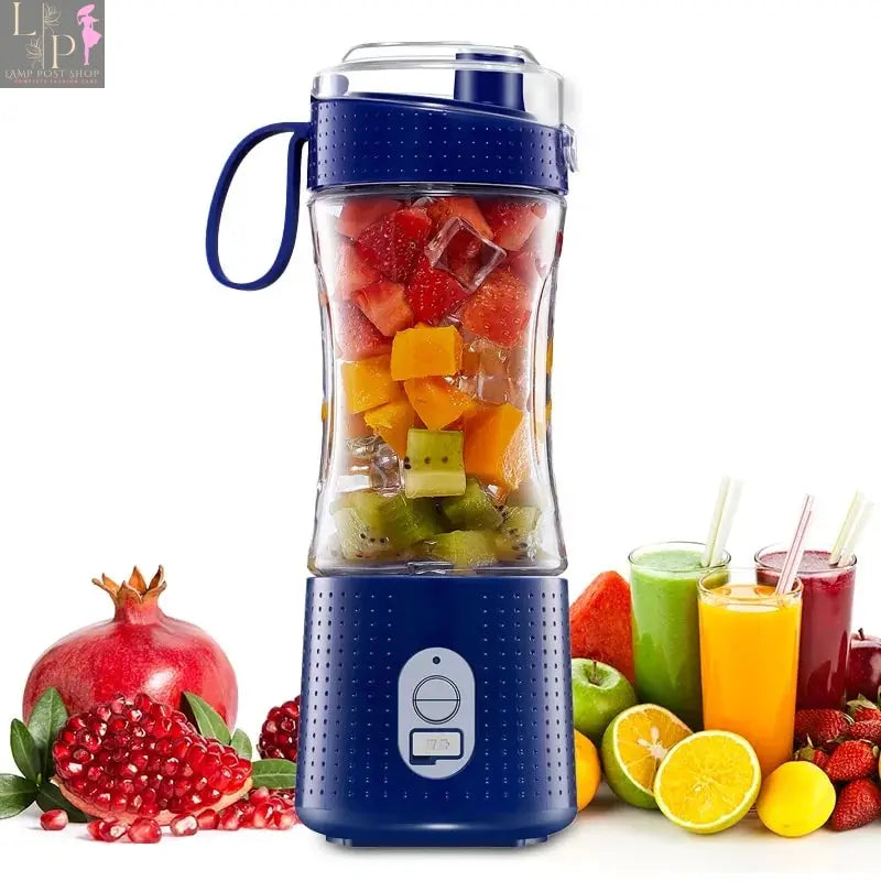 White portable Lamp Post blender with compact design, showing the blender with blending jar and control buttons.