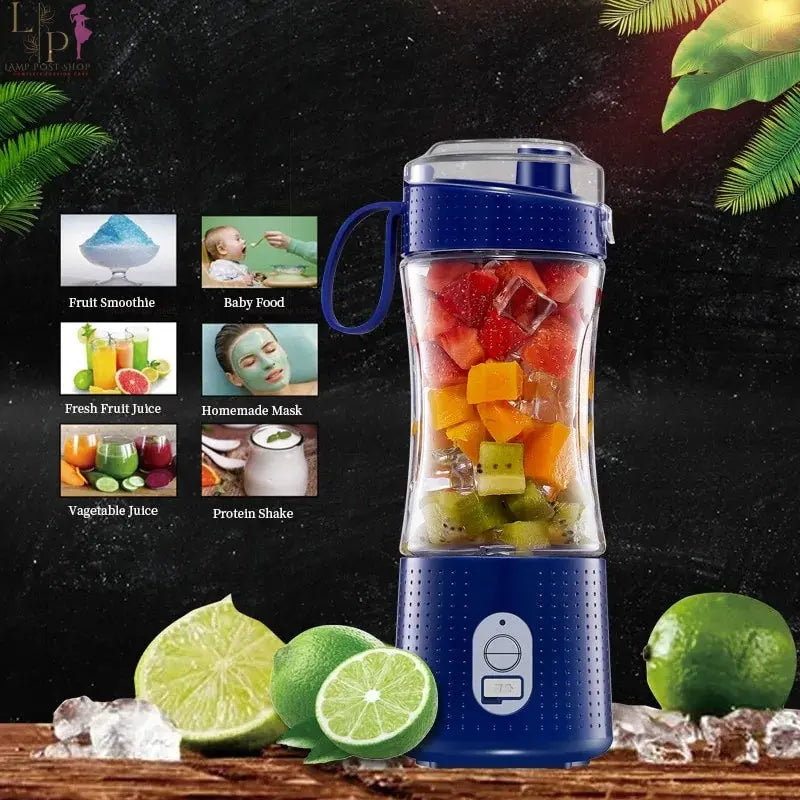 White portable Lamp Post blender with compact design, featuring a sleek body and blending jar for on-the-go smoothies and drinks.