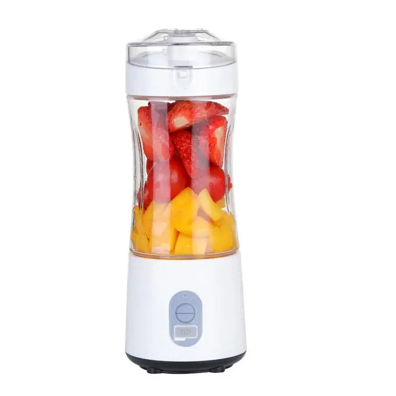 White portable blender by Lamp Post with a sleek compact design, perfect for smoothies and on-the-go blending.