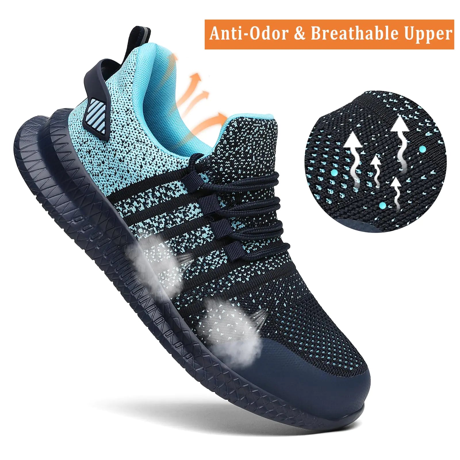 Lightweight blue women's shoes by Lamp Post, designed for comfort and casual wear, with a sleek and modern style.