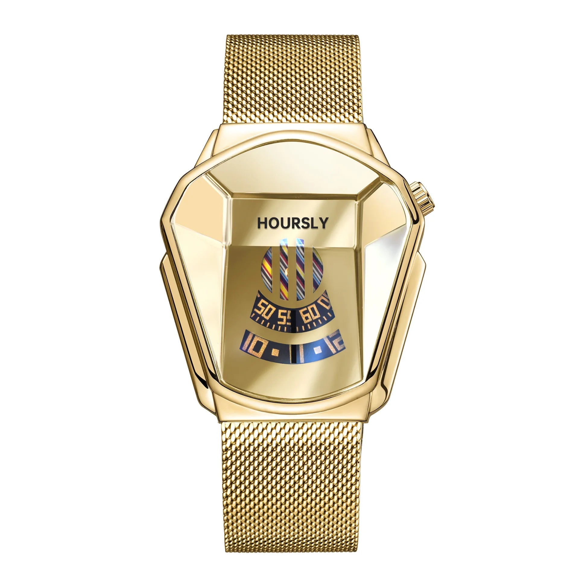 Men's waterproof quartz motorcycle personality watch by Lamp Post featuring a blue dial and modern design.