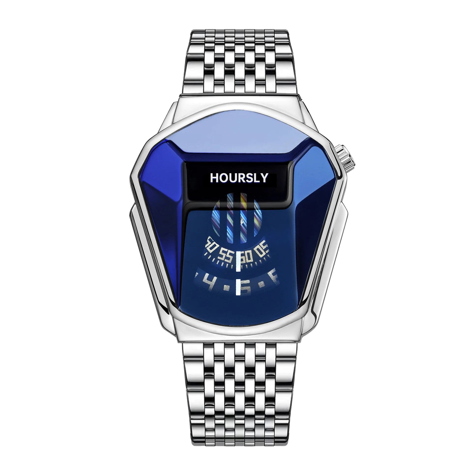 Men's blue waterproof quartz motorcycle personality watch by Lamp Post, featuring a stylish and durable design.