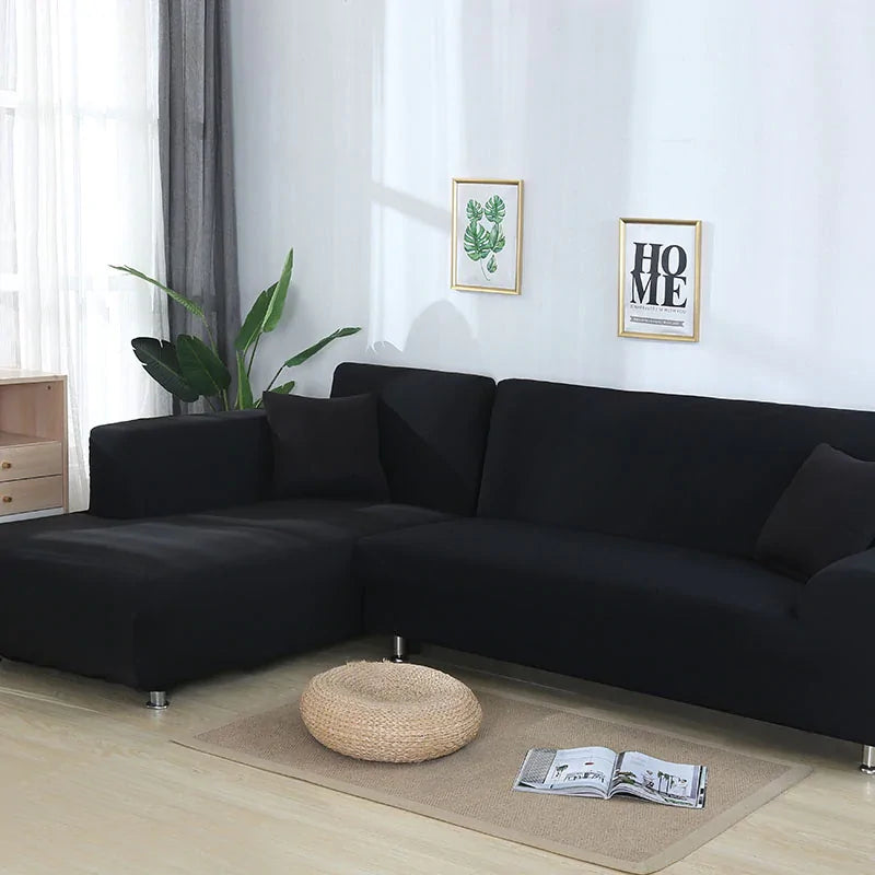 Camel-colored Lamp Post Tight Wrap Elastic Sofa Cover on a single-seat sofa, fits 90-140cm, snug and stretchy for a secure fit.