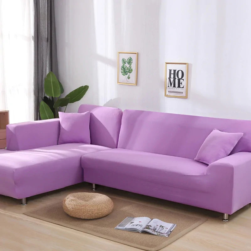 Camel-colored Lamp Post Tight Wrap Elastic Sofa Cover on a one-seat sofa, designed to fit 90-140cm furniture with a snug elastic fit.