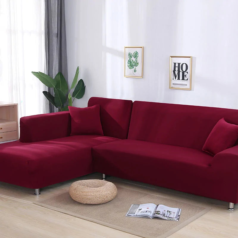 Camel-colored Lamp Post Tight Wrap Elastic Sofa Cover on a one-seat sofa, designed to fit 90-140cm sofas snugly.